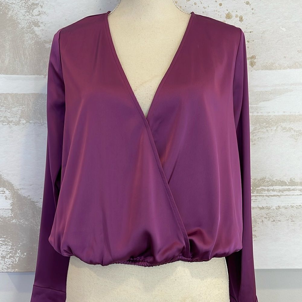 Good American Womens Tops Satin Wrap Top NWT